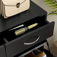 HOMCOM Narrow Shoe Storage with 2 Flip Drawers and Adjustable Shelves Shoe Cabinet Organizer for 12 Pairs of Shoes, Black(m-10)