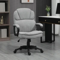 Vinsetto Massage Office Chair with 2 Vibration Motor Points, USB Power, Height Adjustable Executive Computer Chair, Comfy Desk Chair, Gray(m-2)