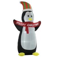 HOMCOM 8'  Christmas Inflatable Penguin LED Lights Indoor Outdoor Decoration(m-11)