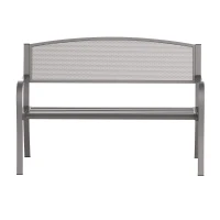 Outsunny 50" Steel Garden Bench Outdoor Patio 2-Person Park Seat Yard Furniture Loveseat Brown(m-11)