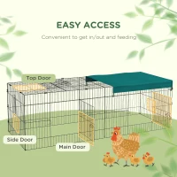 PawHut 87" Small Animal Playpen with with Roof for Rabbits, Chicken, Chinchillas for Indoor/Outdoor Use, Green(m-5)