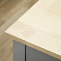 HOMCOM Rolling Kitchen Island Cart, Portable Serving Trolley Table with Drawer, Adjustable Shelf and 2 Towel Racks, Grey(m-9)