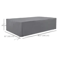 Outsunny Patio Furniture Covers, Waterproof, Windproof and Anti-UV 300D Oxford Fabric Large Outdoor Furniture Cover for Outdoor Sectional Sofa Set, 97" x 65" x 26", Grey(m-3)