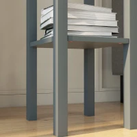 HOMCOM 2-Tier Side Tables Set of 2 with Drawer and Shelf, 2 Pieces End Tables for Living Room and Hallway, Gray(m-9)