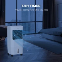 HOMCOM Cooling Fan for Bedroom with Ice Pack, Tower Fan with Remote Control, 3 Modes, 3 Speeds, 7.5H Timer, White(m-9)