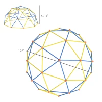 Outsunny Climbing Dome, 10' Jungle Gym Supports 594 lbs. for 1-6 Kids, Play Equipment for 3-8 Years Olds, Multi-Color(m-3)