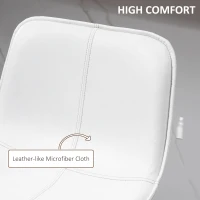 HOMCOM Bar Stools Set of 2, Upholstered Counter Height Bar Chairs, Kitchen Stools with Steel Legs(m-5)