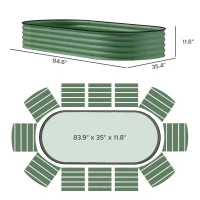 Outsunny 7' x 3' x 1' Raised Garden Bed Set, 2PCS Raised Beds for Gardening with Metal Plant Stakes, Green(m-3)