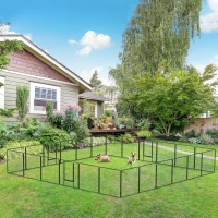 PawHut 24 Panel Dog Playpen for Small and Medium Dogs with Lockable Door, 15.7' x 15.7' x 2.6'(m-10)