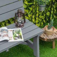 Outsunny Wooden Garden Bench for Outdoor, 2-person Patio Bench, Loveseat Furniture for Lawn, Deck, Yard, Porch and Entryway, Grey(m-9)