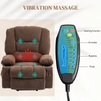 HOMCOM Power Lift Chair, Electric Recliner Chair with Vibration Massage, Heat, Side Pockets, Quick Assembly, Brown(m-5)