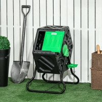 Outsunny Rotating Composter, Compost Bin with 24 Vents and Steel Legs, 17 Gallon, Green