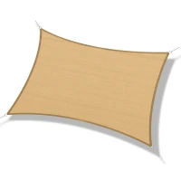 Outsunny Rectangle 20'x 16' Sun Shade Sail Top Cover Fabric Outdoor Shelter Backyard Window Garden Sand Carrying Bag Sand(m-11)