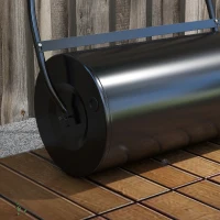 Outsunny 22" Push/Tow Behind Lawn Roller, Heavy Duty Sod Drum Roller Filled with 12 Gal Water/Sand, Grass Flattener for Yard, Patio, Park, Black(m-9)