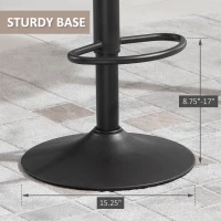 HOMCOM Bar Stools Set of 2, Swivel Counter Height Bar Stools with Adjustable Height and Footrest, Tufted PU Leather Upholstered Kitchen Stool for Breakfast Bar, Grey(m-7)