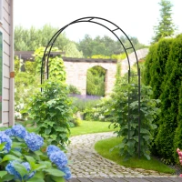 Outsunny 7FT Garden Arch Trellis, Outdoor Wedding Arbor for Ceremony for Climbing Roses, Vines and Plants(m-8)