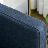 HOMCOM 53" 2 Seat Sofa, Upholstered Two Seater Couch with Sturdy Steel Legs for Bedroom, Living Room, Dark Blue(m-9)