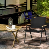 Outsunny Camping Chair, Lightweight Folding Chair, Portable Armchair, Excellent for Festivals, Fishing, Black(m-8)