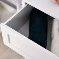 kleankin Bathroom Floor Cabinet, Freestanding Storage Cabinet with Double Doors and Drawer,  White(m-7)