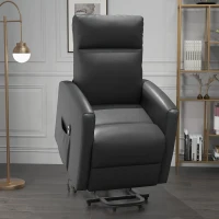 HOMCOM Power Lift Recliner Chair with Remote Control Side Pocket for Living Room Home Office Study Grey(m-1)
