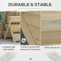 Outsunny 3-Tiers Vertical Raised Garden Bed, Wooden Planter Stand with 5 Elevated Planter Boxes and 4 Hooks, for Herbs, Flowers, or Vegetables in Patio Balcony Indoor Outdoor(m-6)