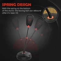 Qaba Kids Punching Bag with Stand & Boxing Gloves for Boys & Girls Ages 5-10, Black(m-6)