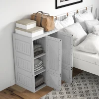 HOMCOM Portable Wardrobe, Foldable Clothes Storage Organizer with 6 Compartments, Magnet Doors, Easy Assembly, White(m-9)