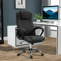 Vinsetto High Back Office Chair, Height Adjustable Computer Desk Chair with Swivel Wheels and Tilt Function, Charcoal Grey(m-1)