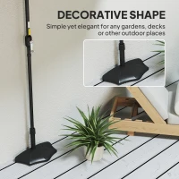 Outsunny Patio Umbrella Base, 26 lbs Concrete Heavy Duty Half Umbrella Stand, Patio Umbrella Holder for 1.5"/1.9" Umbrella Poles for Outdoor, Lawn, Poolside, Black(m-6)