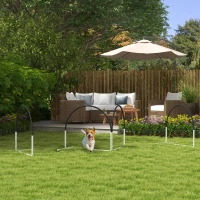 PawHut Dog Agility Kit Pet Obstacle Course Training Equipment Outdoor with Weave Poles, Carry Bag, Black(m-1)