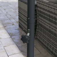 Outsunny 10 FT Cantilever Umbrella, Aluminum Hanging Offset Umbrella with 360°Rotation, Crank, Tilt, Cross Base, Grey(m-10)