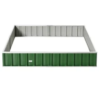 Outsunny 8.5' x 3' x 1' Raised Garden Bed, Galvanized Metal Planter Box for Vegetables Flowers Herbs, Green(m-8)
