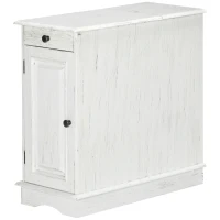 HOMCOM Flip Top End Side Table with Storage Drawer and Cabinet, 11.5" x 24" x 24.25", White(m-11)