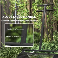 Outsunny 24 Inch Compost Spreader, Peat Moss Spreader with 24.4"/26.4" Height Adjustable Handle, Soil Spreader for Lawn, Black(m-6)