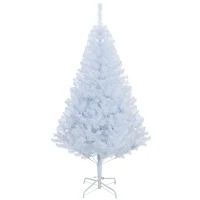 HOMCOM 5ft White Christmas Tree Artificial Christmas Tree with 536 Branch Tips and Metal Stand(m-11)