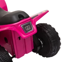 Aosom Kids Ride on ATV, 6V Battery Powered Quad Car with Forward, Reverse Switch, for Boys Girls 18-36 Months, Pink(m-10)