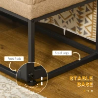 HOMCOM Upholstered Bedroom Bench, End of Bed Bench, Ottoman with Steel Legs, 47.25" x 13.5" x 15.75", Brown(m-6)