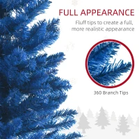 HOMCOM 6ft Pencil Christmas Trees, Skinny Artificial Christmas Tree for Xmas Holiday Decor, Deep Blue(m-5)
