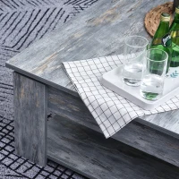 HOMCOM Modern Coffee Table with Storage Shelf, Square  Cocktail Table, Center Table for Living Room, Grey(m-9)