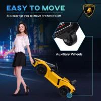 Qaba Lamborghini Revuelto Licensed 12V Kids Ride on Car Electric Car w/ Hydraulic Doors, Remote, Transport Wheels, Yellow(m-5)