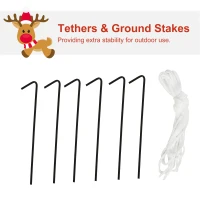 HOMCOM 6ft Christmas Inflatables Outdoor Decorations Reindeer, Blow-Up Yard Christmas Decor with LED Lights Display(m-7)