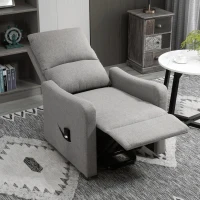 HOMCOM Electric Lift Recliner Chair Rising Power Chaise Lounge Fabric Sofa with Remote Control & Side Pocket for Living Room(m-9)