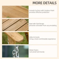 Outsunny 2 Person Porch Swing, Patio Swing, Outdoor Swing Bench with Pine Wood Frame and Hanging Chains for Garden and Yard, 550 lbs Weight Capacity, X Shaped Design, Natural(m-6)