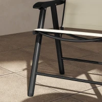 Outsunny 4-Piece Folding Chair Set for Relaxing on Patio Balcony Garden, Comfortable Outdoor Furniture with Armrests, Beige(m-10)