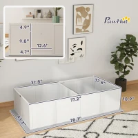 PawHut Whelping Box for Dogs and Puppies w/ Waterproof Pee Pad & Adjustable Door for Medium, Small Dogs, 77" x 38" x 19"(m-3)