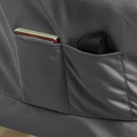 HOMCOM Lazy Chair and Ottoman Set, Fabric Upholstered Accent Chair with Side Pockets, for Living Room, Bedroom, Gray(m-8)