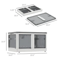 HOMCOM 3 Packs of Collapsible Stackable Storage Bins with Lids, Wheels, 18 Gal, White(m-3)