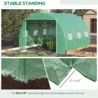 Outsunny 10' x 10' x 6.5' Walk-in Tunnel Greenhouse with High-Quality Transparent PE Cover, Zipper Doors, & Windows(m-5)
