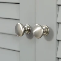 HOMCOM Tall Narrow Bathroom Storage Cabinet with Doors and Shelf Adjustability, Freestanding Linen Cabinet with 2 Cabinets and Countertop, Gray(m-9)