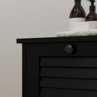 HOMCOM Tilt Out Laundry Cabinet, Laundry Basket Cabinet with 2 Baskets and 2 Louvered Doors, Black(m-10)